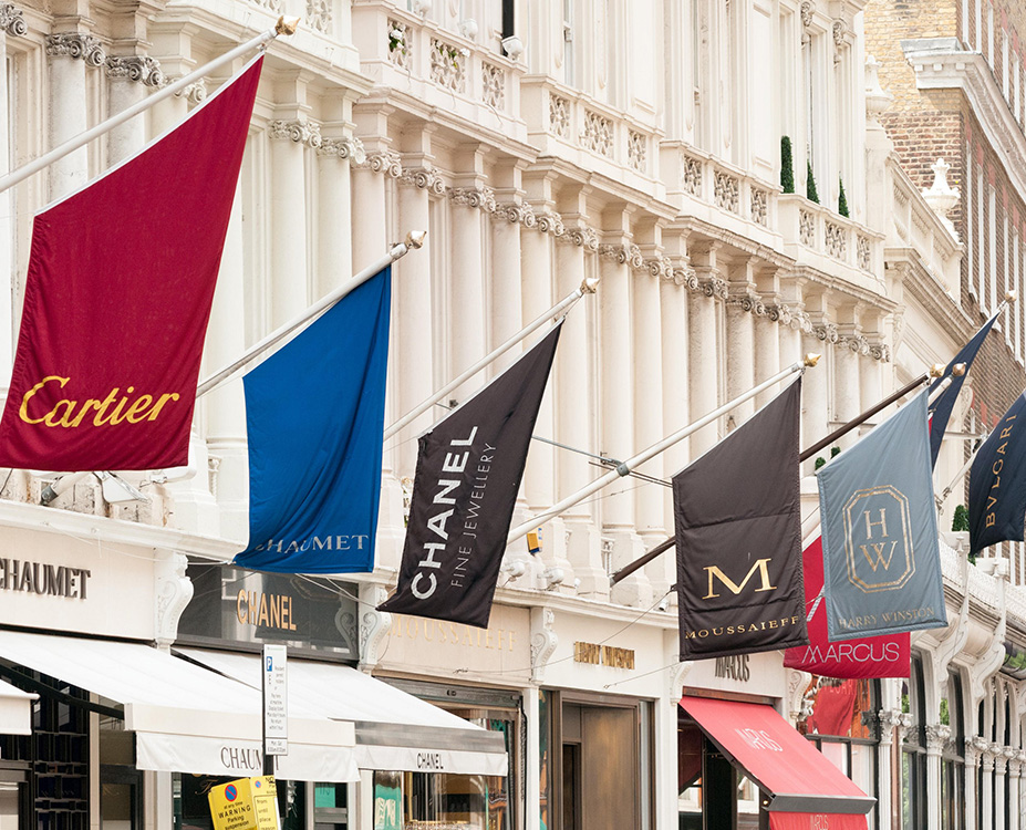 Bond Street - Quartier de boutiques de luxe à Londres